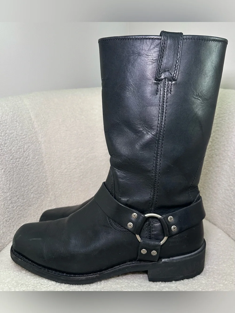 Vintage Harley-Davidson Harness Engineer Boots Black Leather Motorcycle Biker 11